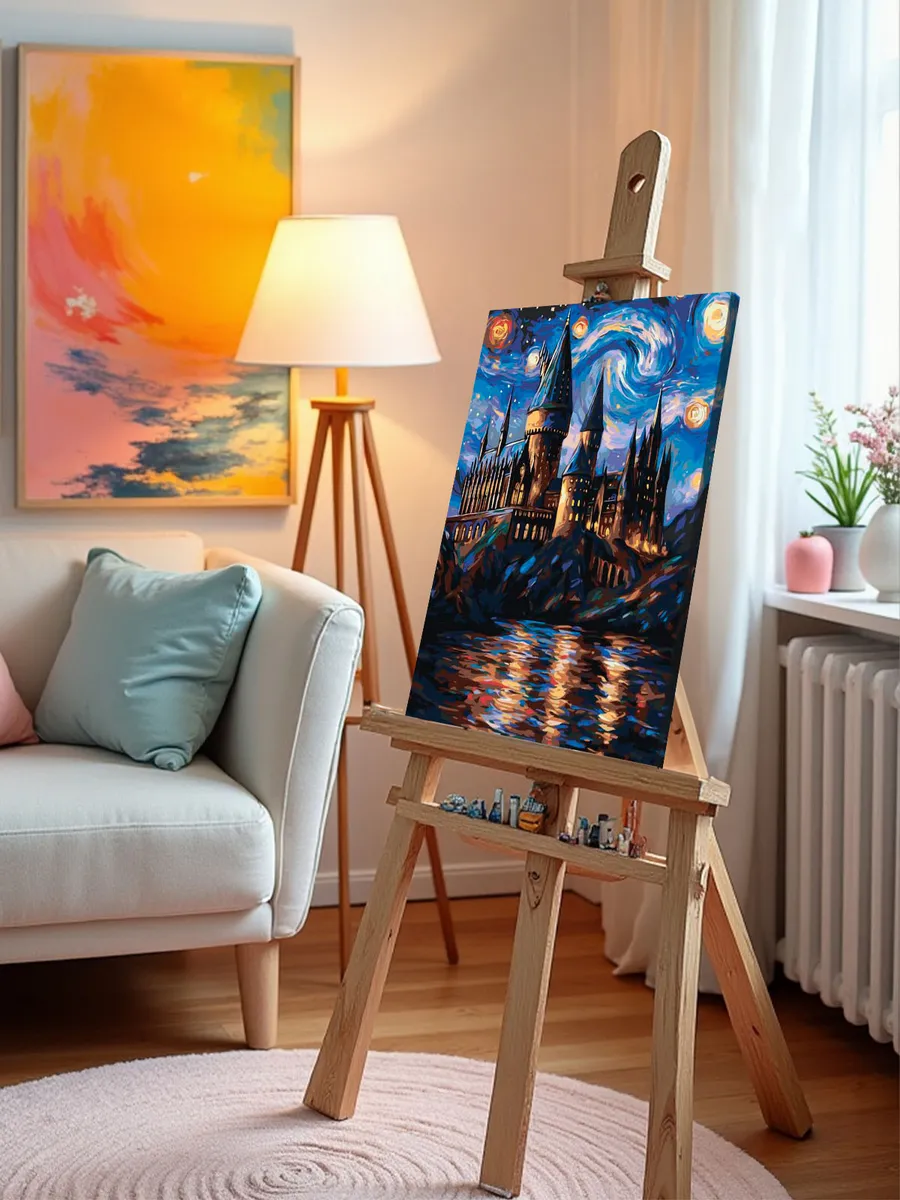 Картина по номерам Гарри Поттер Хогвартс в стиле Ван Гог — картинка 9