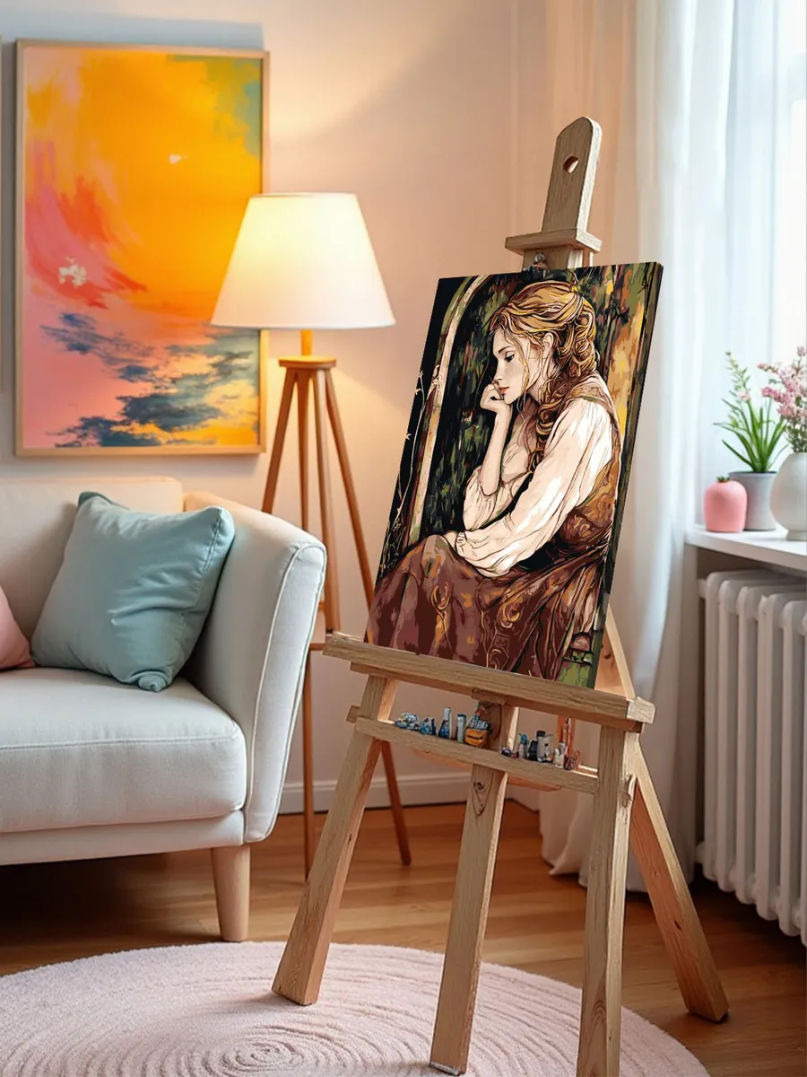 Картина по номерам Портрет девушки в стиле прерафаэлитов — картинка 9