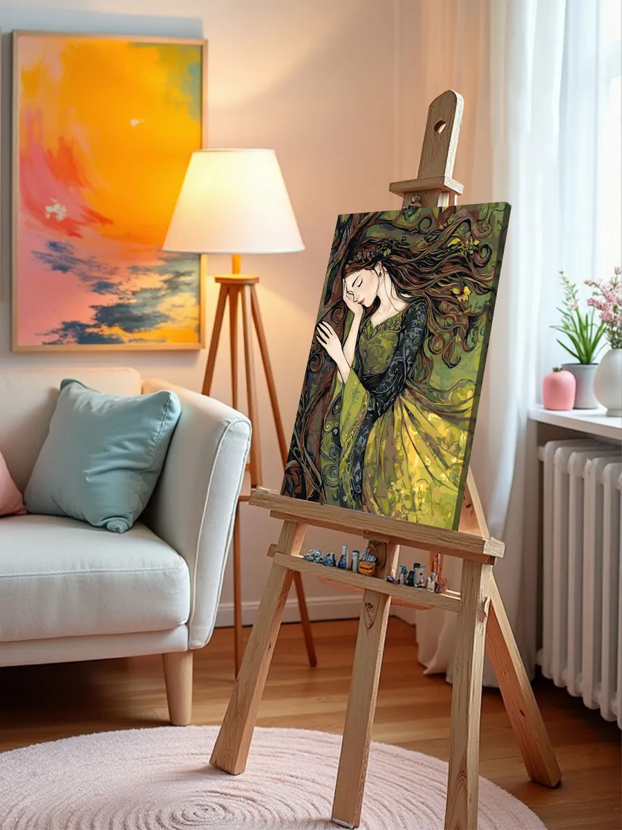 Картина по номерам Портрет девушки в стиле прерафаэлитов — картинка 9