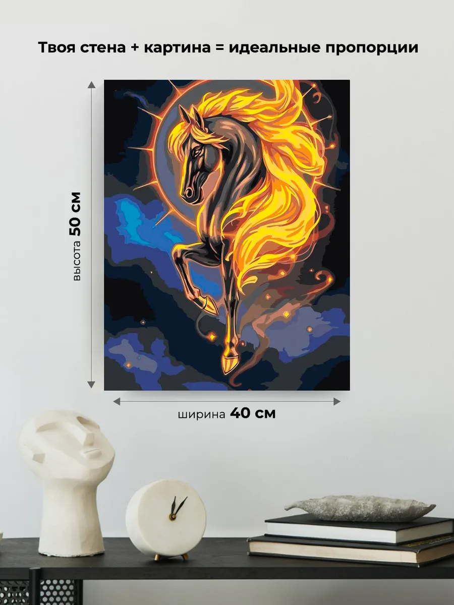 Картина по номерам Созвездие лошади арт Символ года — картинка 3