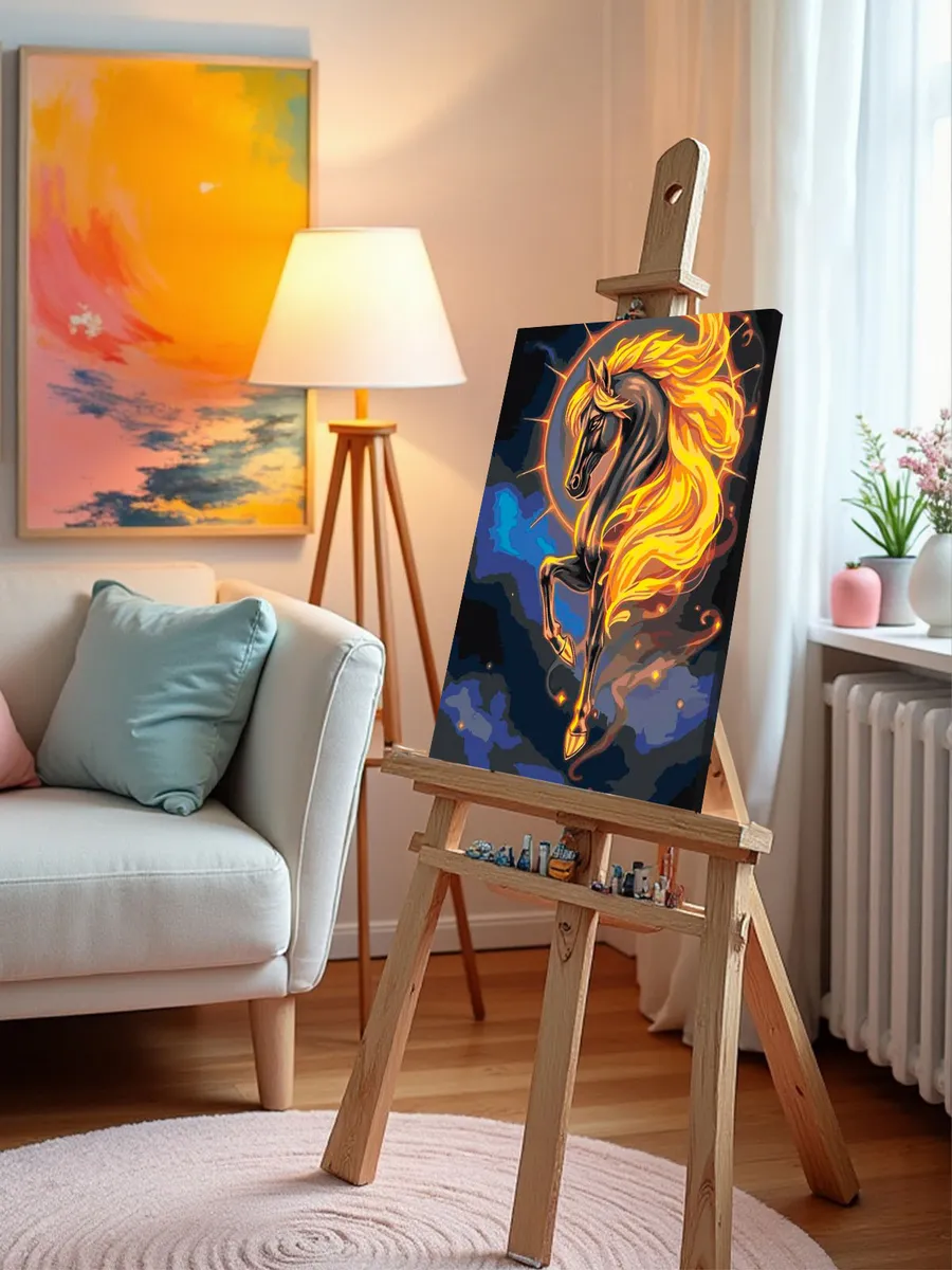Картина по номерам Созвездие лошади арт Символ года — картинка 9