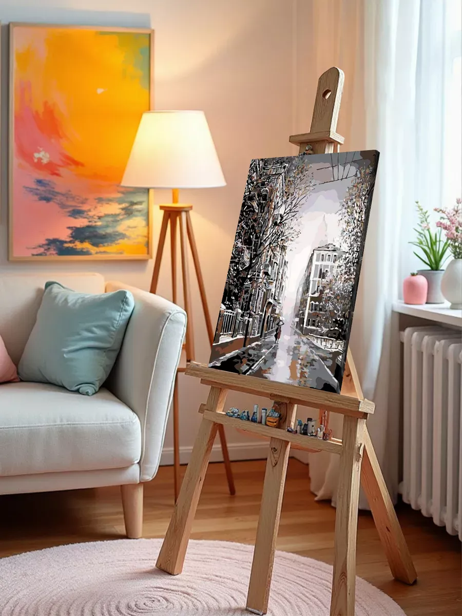 Картина по номерам «Серый город» — картинка 9