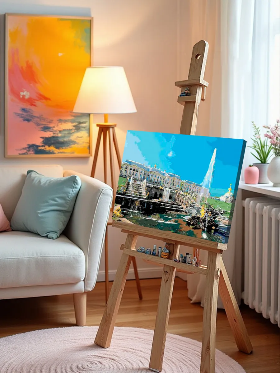 Картина по номерам «Фонтаны Петергофа» — картинка 9