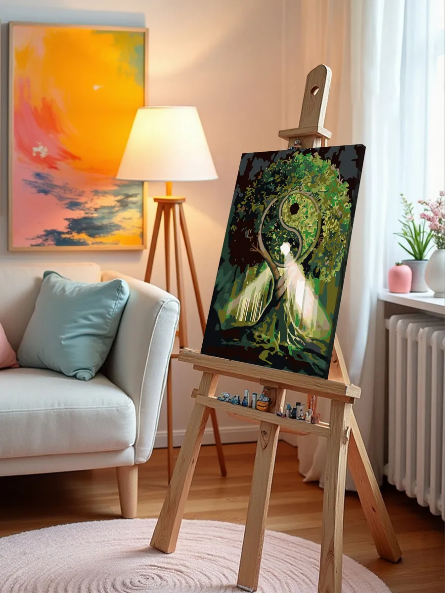 Картина по номерам «Древо Инь и Янь. Ночь» — картинка 9