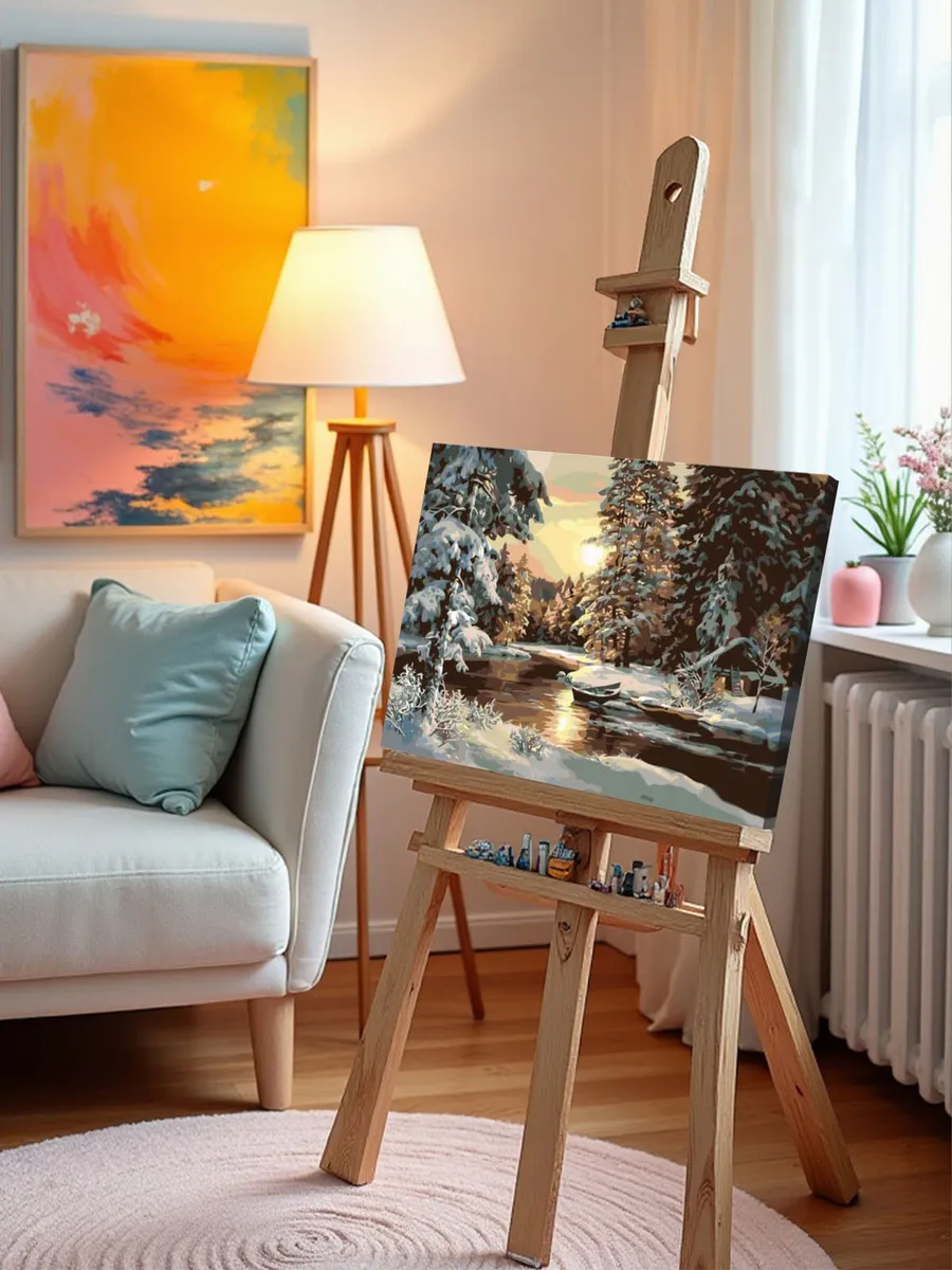 Картина по номерам «Зимний лес» — картинка 9