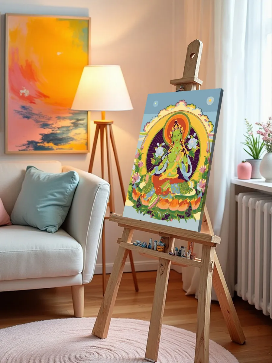 Картина по номерам «Зелёный Будда» — картинка 9