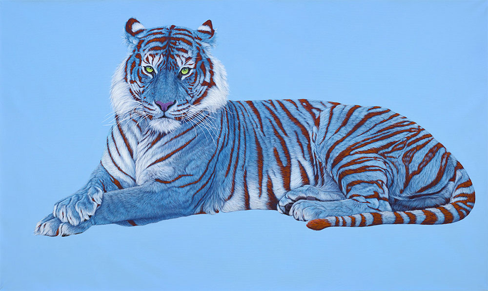 На фото изображено - Подарки и украшения на 2022 год Голубого Тигра, рис. Голубой тигр