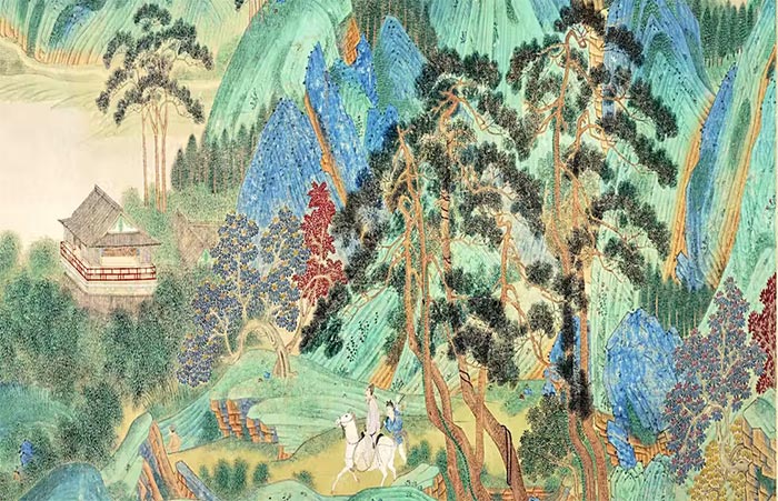 На фото изображено - Пейзажная живопись: история, основные виды и стили, рис. Пейзаж Древнего Китая