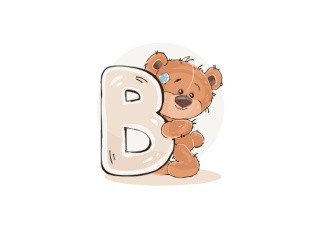 Картина по номерам «Алфавит с медвежонком. Буква B»