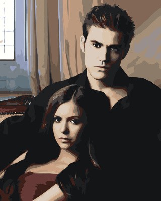 Картина по номерам «Дневники вампира: Елена и Стефан»