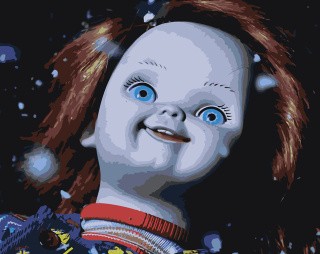 Картина по номерам «Страшная кукла Чаки 2»