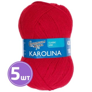 Пряжа Семеновская Karolina (12144), кармин, 5 шт. по 100 г Пряжа Семеновская Karolina (12144), кармин, 5 шт. по 100 г