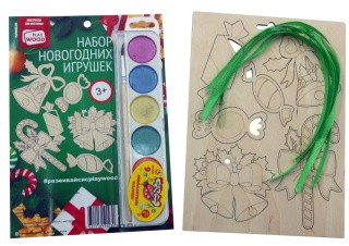 Набор новогодних игрушек с красками Playwood «Конфеты»