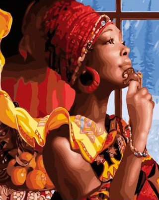 Картина по номерам «Африканская дама»