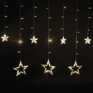 Гирлянда светодиодная «Звезды», занавес на окно 3х1 м, 138 ламп, цвет: теплый белый