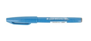 Фломастер-кисть Brush Sign Pen, 2 мм, цвет: голубой, Pentel