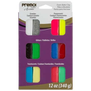 Полимерная глина Sculpey Premo Sampler Pack VMS-12 Mixed effects, 340 г