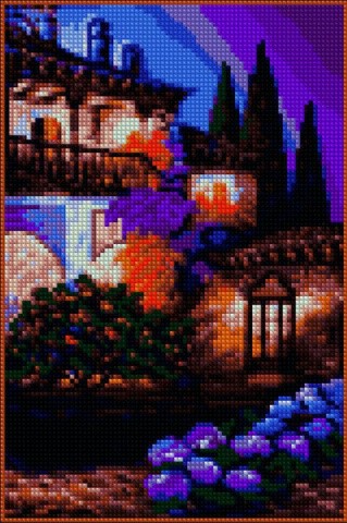 Алмазная вышивка «Вечерний дворик» Алмазная вышивка «Вечерний дворик»