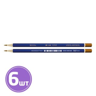 Акварельные карандаши «Fine», заточенные, 6 шт., цвет: 707 сиена жженая (burnt sienna), Vista-Artista