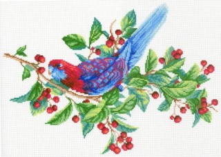 Рисунок на ткани «Попугай на ветке»