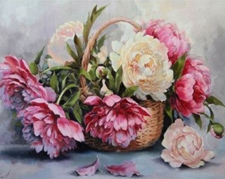 Картина по номерам «Пионы в корзине» Картина по номерам «Пионы в корзине»