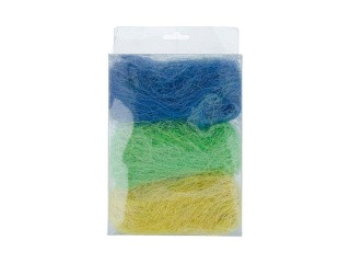 Сизалевое волокно MIX, цвет: 10 светло-желтый/светло-зеленый/синий 30 г, Blumentag