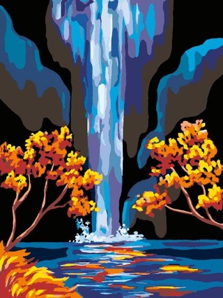 Картина по номерам «Водопад ночью»
