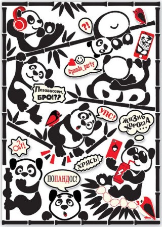Набор для изготовления картины «Комикс. Панды»