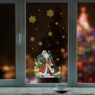 Украшение для окон и стекла «Дед Мороз»