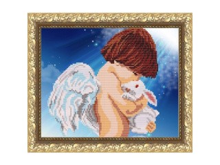 Рисунок на ткани «Ангел с кроликом»