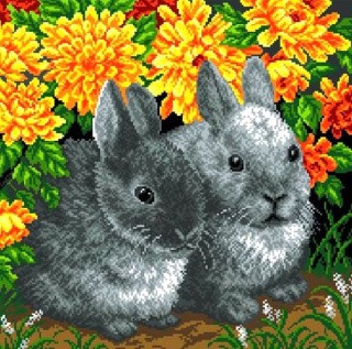 Рисунок на ткани «Кролики»