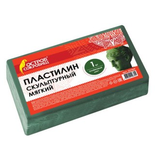 Пластилин скульптурный Остров сокровищ, оливковый, 1 кг, мягкий Пластилин скульптурный Остров сокровищ, оливковый, 1 кг, мягкий