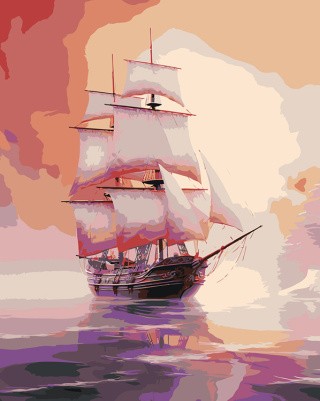 Картина по номерам «Море: Парусный корабль»