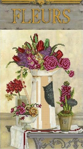 Рисунок на канве «Цветочный магазин»