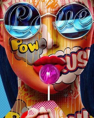 Картина по номерам «Девушка с чупа-чупсом» Картина по номерам «Девушка с чупа-чупсом»