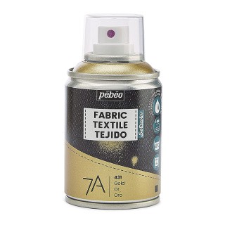 Краска для текстиля 7А Spray (аэрозоль), 100 мл, цвет: золото, Pebeo