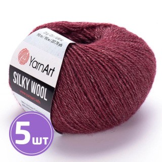 Пряжа YarnArt Silky Wool (344), меланж бордо, 5 шт. по 25 г