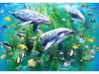 Пазлы «Три дельфина»
