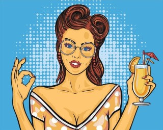 Картина по номерам «Девушка с бокалом» Картина по номерам «Девушка с бокалом»