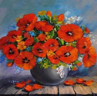 Алмазная вышивка «Натюрморт из маков» Алмазная вышивка «Натюрморт из маков»