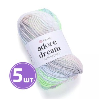 Пряжа YarnArt Adore Dream (1052), зелено-бежевый, 5 шт. по 100 г Пряжа YarnArt Adore Dream (1052), зелено-бежевый, 5 шт. по 100 г