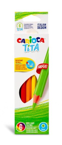Карандаши цветные утолщенные пластиковые «Tita Maxi» 6 цв., Carioca