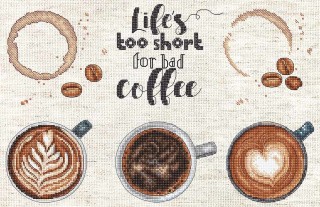 Набор для вышивания «Life’s too short for a bad coffee (Жизнь слишком коротка для плохого кофе)» Набор для вышивания «Life’s too short for a bad coffee (Жизнь слишком коротка для плохого кофе)»