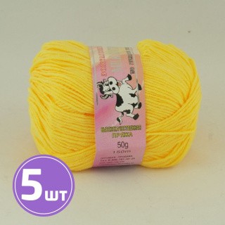 Пряжа COLOR CITY MILK COTTON (011), желтый, 5 шт. по 50 г