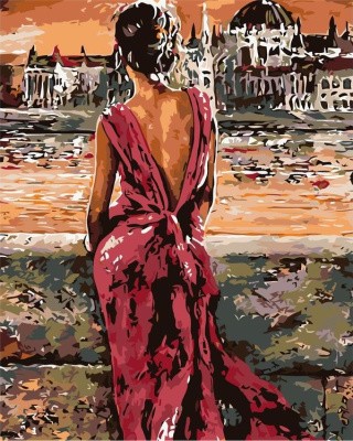Картина по номерам «Красное платье»