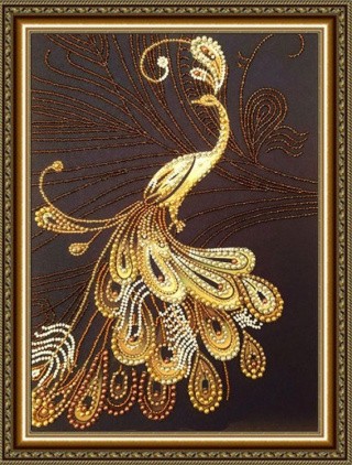 Рисунок на ткани «Золотой Павлин»