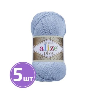 Пряжа ALIZE Diva Silk effekt (350), светло-голубой, 5 шт. по 100 г