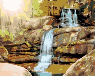 Картина по номерам «Лесной водопад»