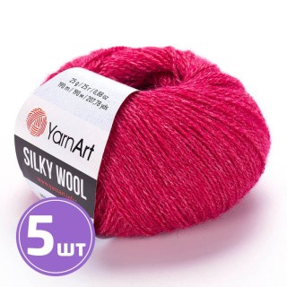 Пряжа YarnArt Silky Wool (333), меланж красный, 5 шт. по 25 г