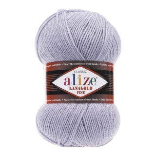 Пряжа ALIZE LanaGold Fine (Ализе Лана голд файн) (200), сиреневый дым, 5 шт. по 100 г Пряжа ALIZE LanaGold Fine (Ализе Лана голд файн) (200), сиреневый дым, 5 шт. по 100 г